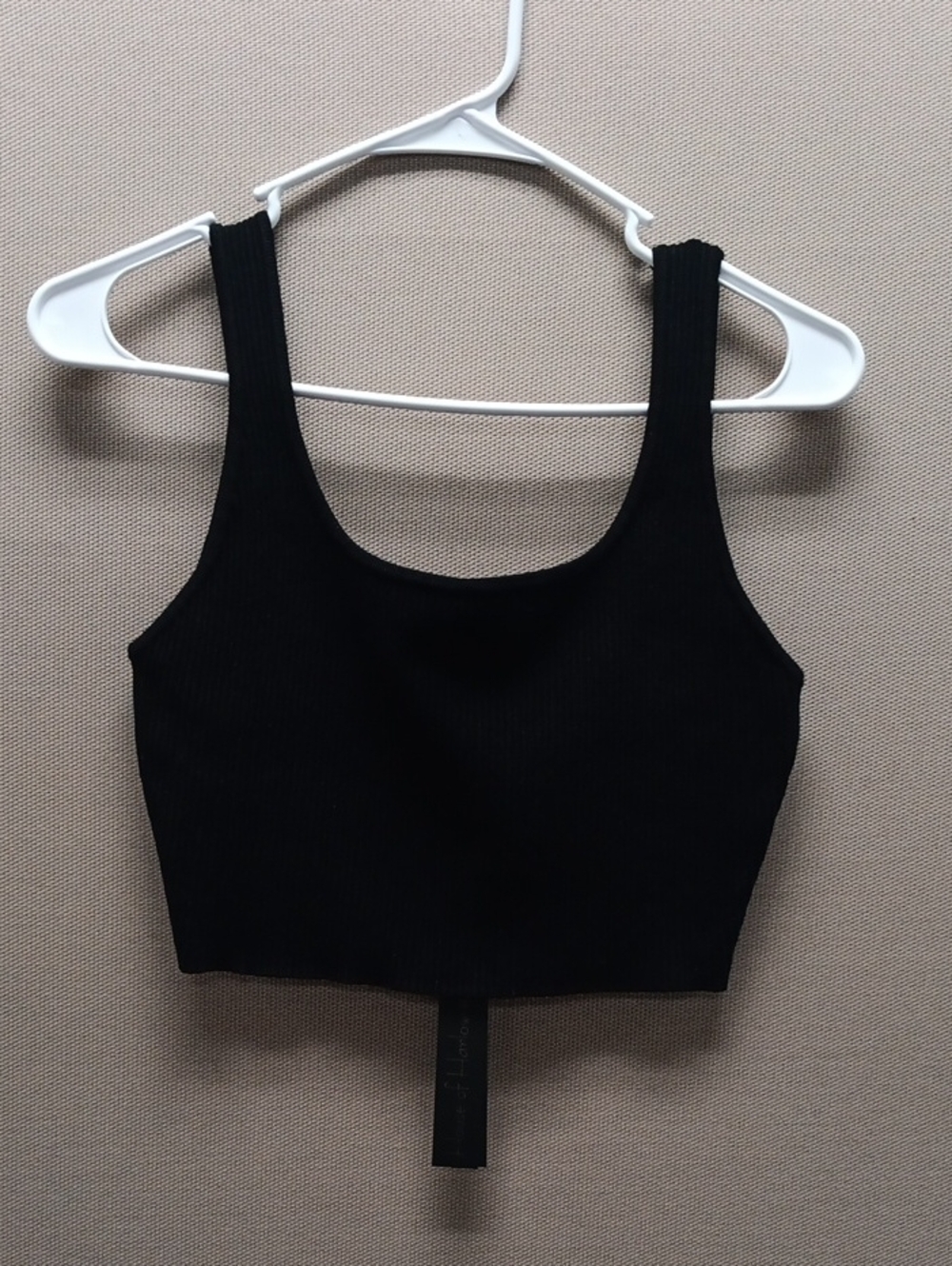 House of Harlow 1960 Black Ribbed Crop Tank Top